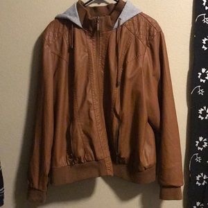 Brown leather jacket